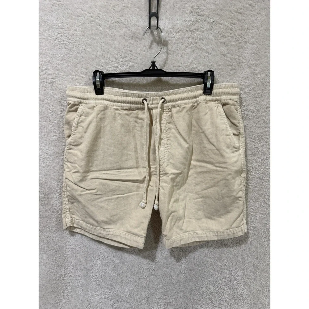 Marine Layer Saturday Beach Short Men L  Sand Tan Summer Chino Cotton Drawstring